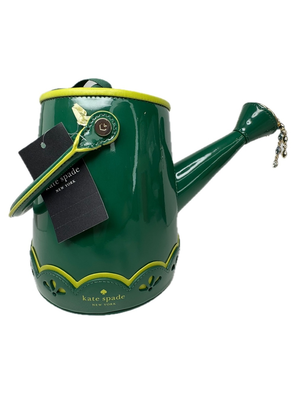 Kate Spade Harvest Time Green Patent Leather Watering Can Crossbody Novelty Bag - Picture 3 of 16